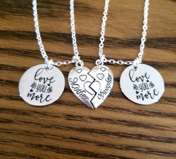 Mom Daughter Necklace Set, 2pc, 3pc or 4pc Mom Daughter Necklaces