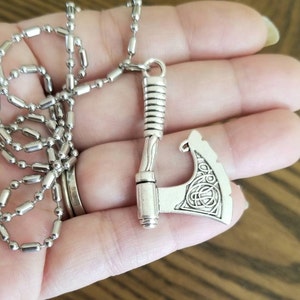 Viking Axe Necklace, Stainless Steel Pendant Necklace, Viking Jewelry, Norse Jewelry, Mens Necklace, Mens Jewelry, Axe Jewelry, Gift for Him