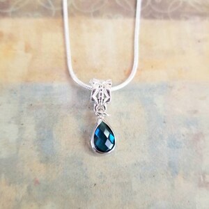 Sterling Silver Blue Topaz Pendant Necklace, Blue Topaz Jewelry, Blue Topaz Necklace, Sterling Silver Necklace, Blue Topaz Jewelry image 3