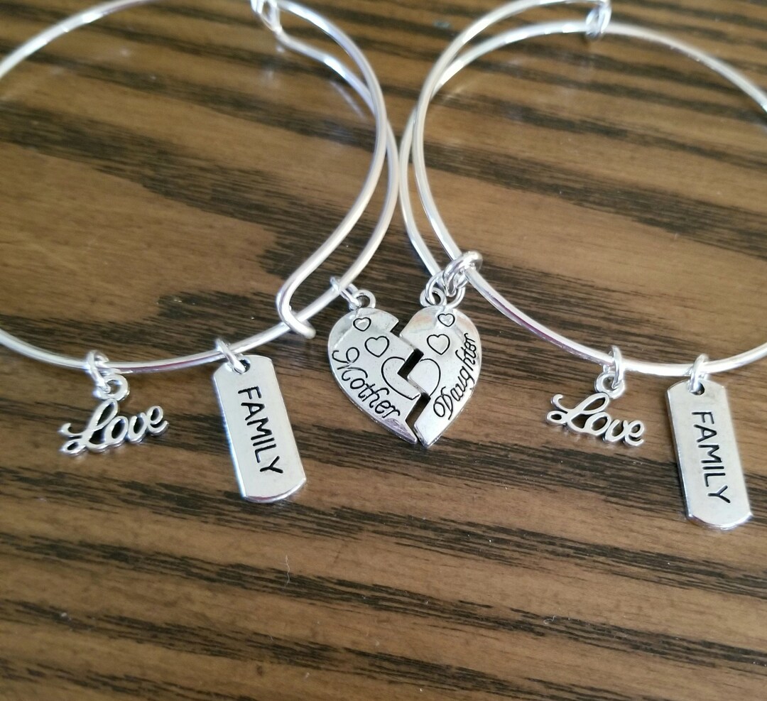 Dongjiangjin Mutter Tochter Armband Set - 2 Passende Herz Armbänder Unendliche Liebe