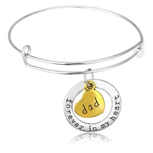 Dad In Heaven Bracelet • Dad In Memory Gift, Forever in my Heart, Dad Loss, Daughter Loss of Dad, Dad Memorial Gift, Daughter Loss of Father