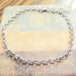 Stainless Steel 4.8mm Rolo Chain Anklet, Large Chain Ankle Bracelet, Chunky Chain Anklet, Women's Anklet, Mens Anklet, Unisex Jewelry