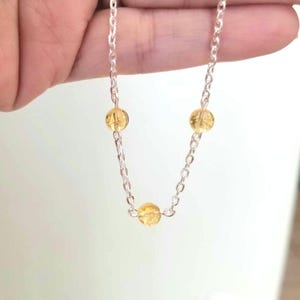 Citrine Necklace, Silver Citrine Necklace, Citrine, Citrine Jewelry, November Birthstone, Beaded Citrine Necklace, Citrine Beaded Jewelry