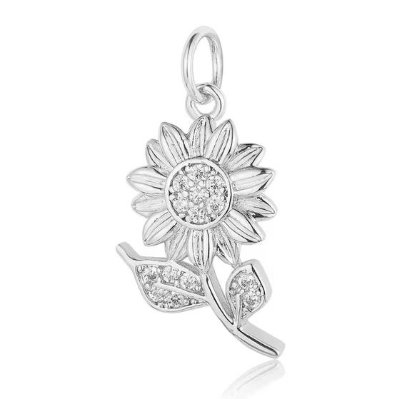 Bridesmaid Charm with Flowers Sterling Silver Wedding Gift, Made in the USA Bridesmaid Charm with Flowers Sterling Silver Wedding Gift, Made in the USA