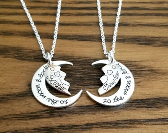 Daughter Necklace Set Engraved Heart 