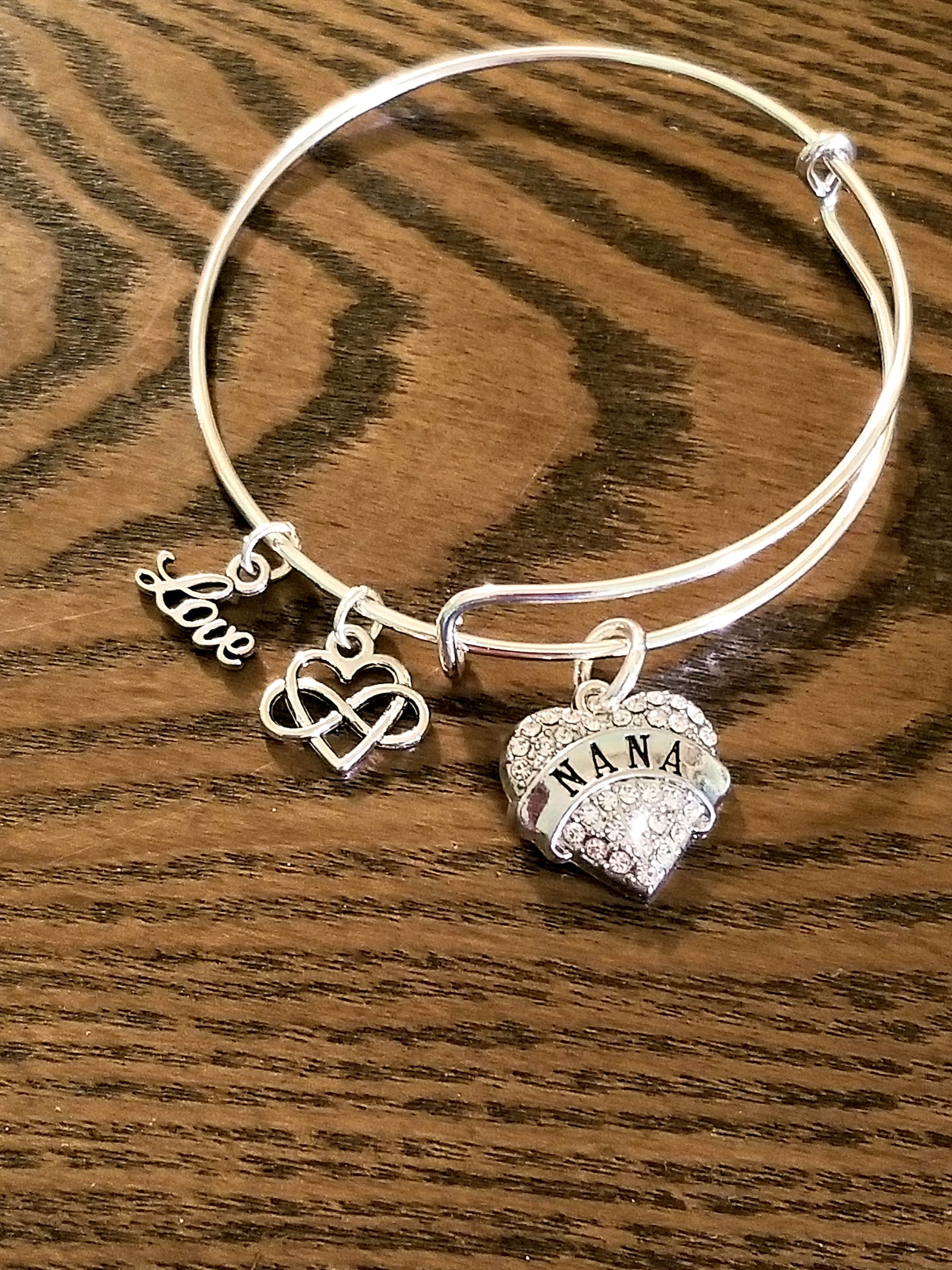 Nana Bracelet Nana Charm Bracelet Silver Nana Jewelry Nana Etsy