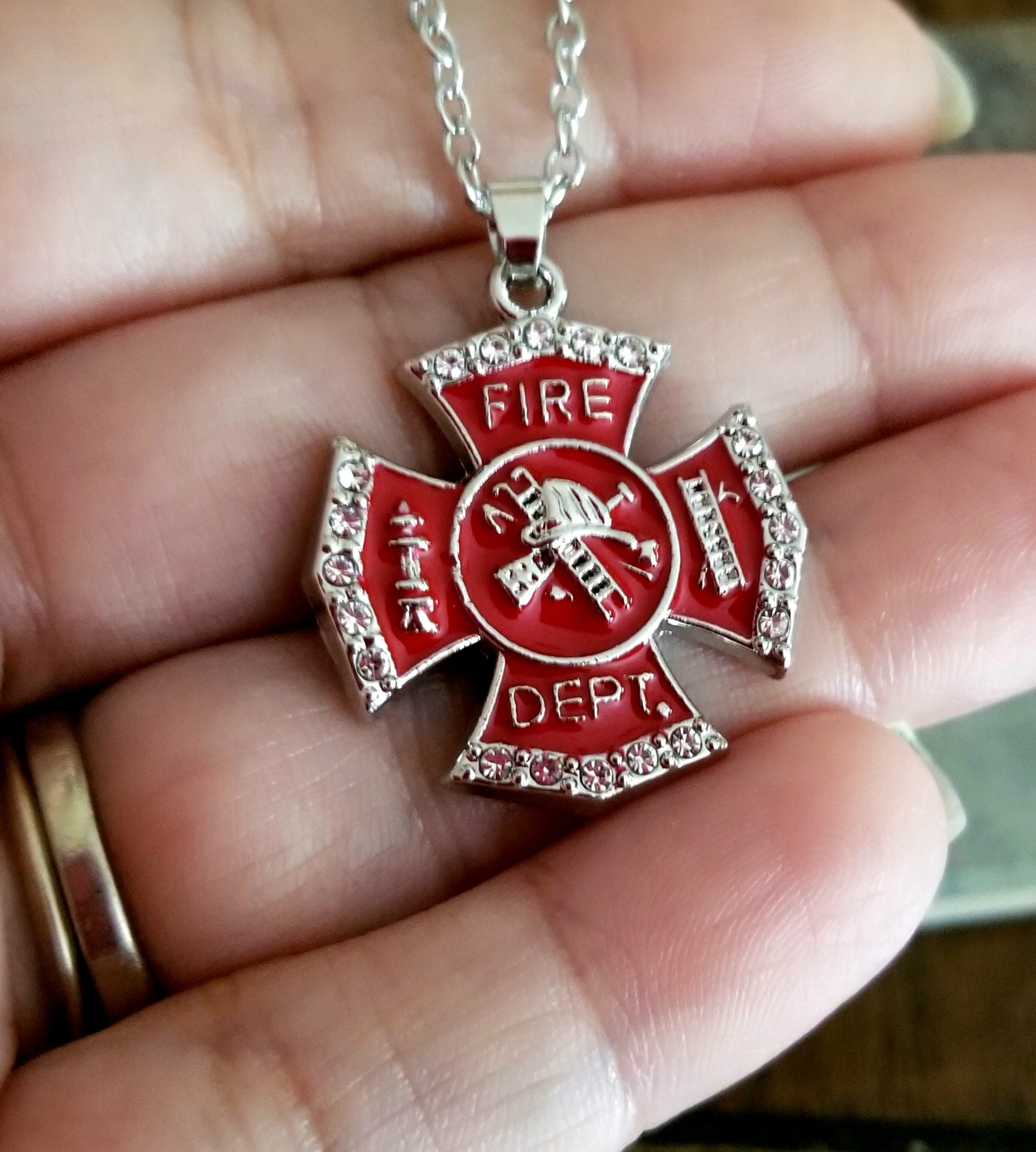 Firefighter Maltese Cross Necklace 2024 | favors.com
