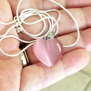 Rosa Opal Halskette, Sterling Silber Halskette, Herz Anhänger, Damen, Edelstein Anhänger, Opal Schmuck, Opal Herz, Frau Geschenk, Geschenk für Sie