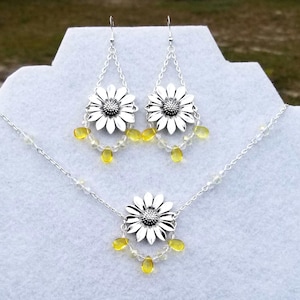 Sunflower Jewelry Set, Bridal Jewelry, Sunflower Wedding, Sunflower Bridal Jewelry, Sunflower Necklace, Sunflower Earrings, Floral Jewelry