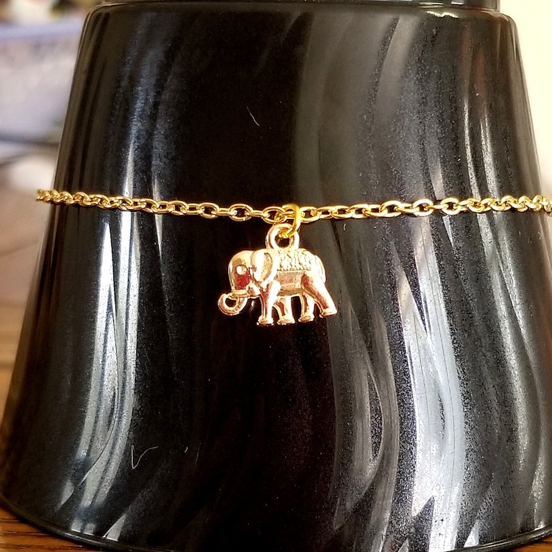 Elephant Ankle Bracelet Gold Elephant Anklet Lucky Elephant Etsy