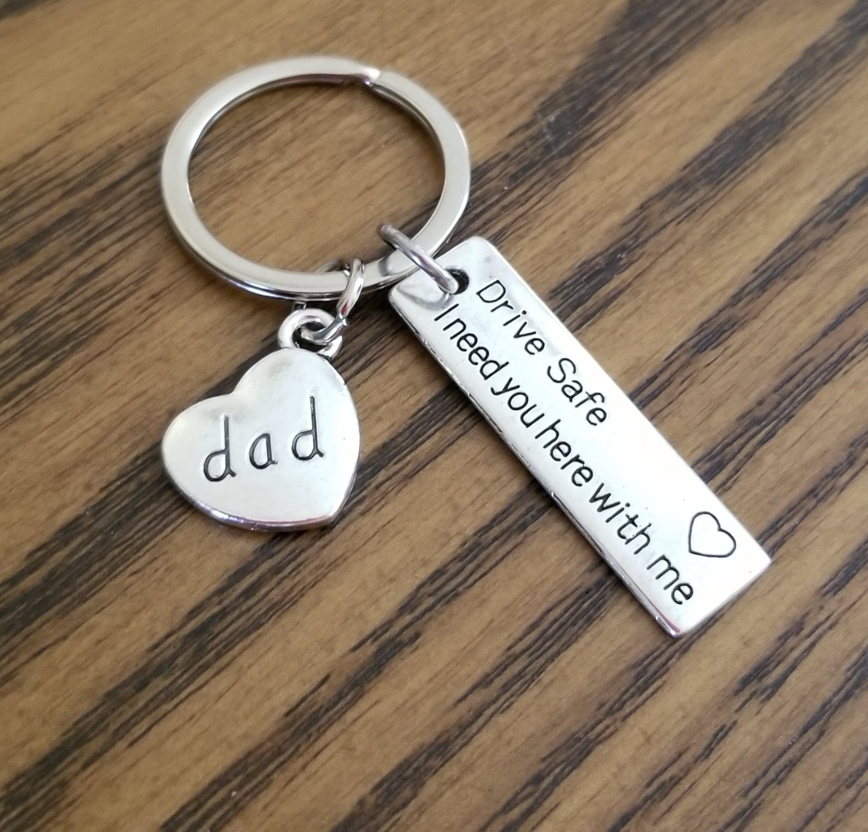 Dad Key Rings Metal Stainless Steel Dad Keychain, Drive Safe Dad Key Ring, Gift for Dad ...