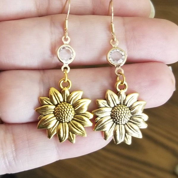 Sunflower Earrings Etsy