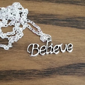 BELIEVE Halskette, Inspirational Anhänger, Glaube Schmuck, Liebe, Inspirational Schmuck, Geschenke für Sie, Don't Stop Believin, Muttertagsgeschenk