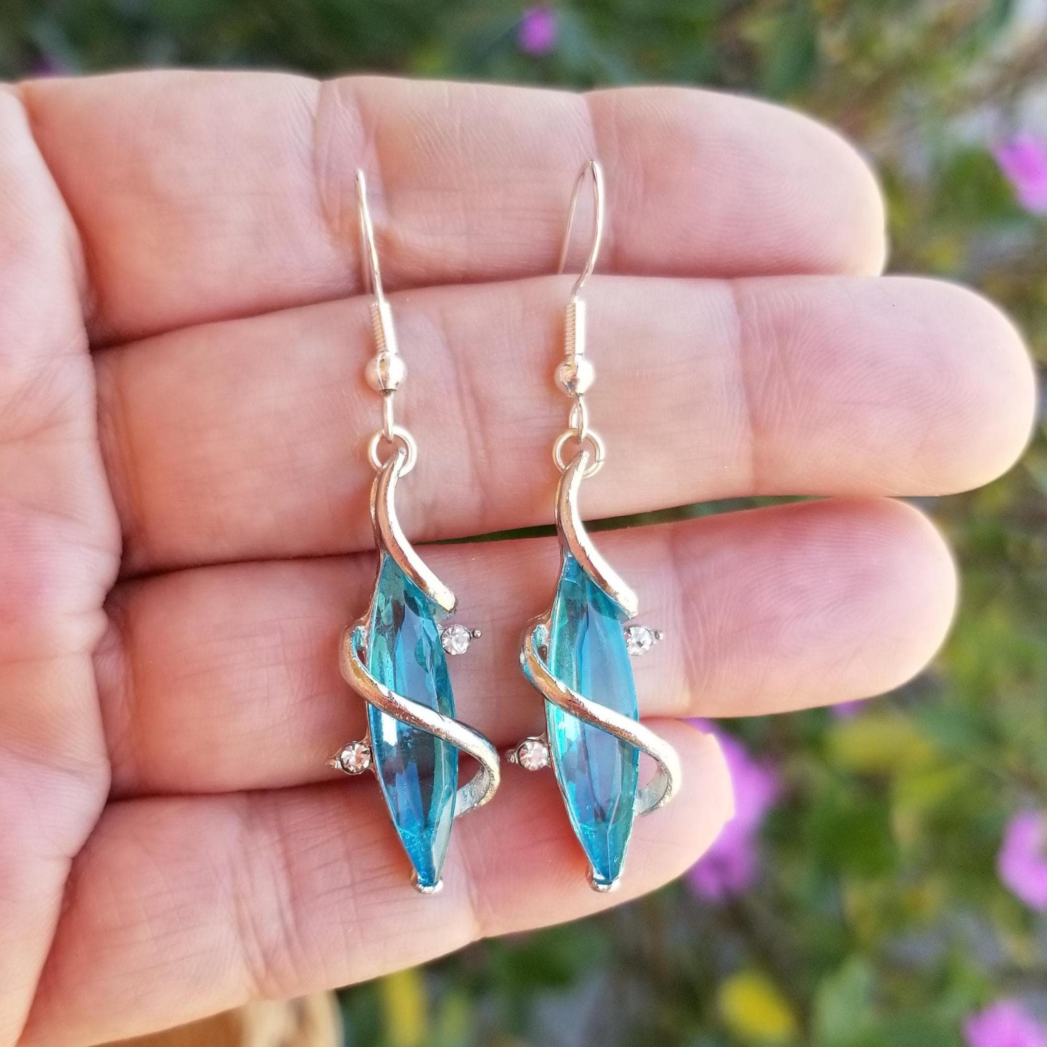 スターリングシルバーアクアマリンネックレス、アクアマリンペンダント