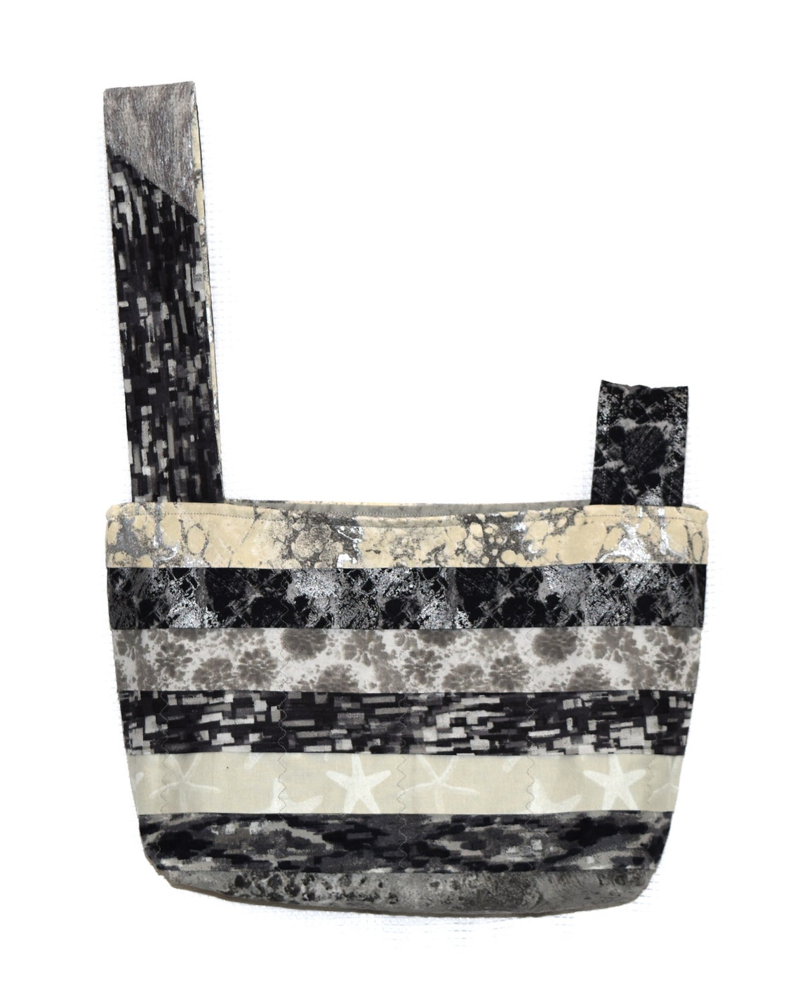 Bolsa de nudo japonesa grande tiras de gris blanco tela | Etsy