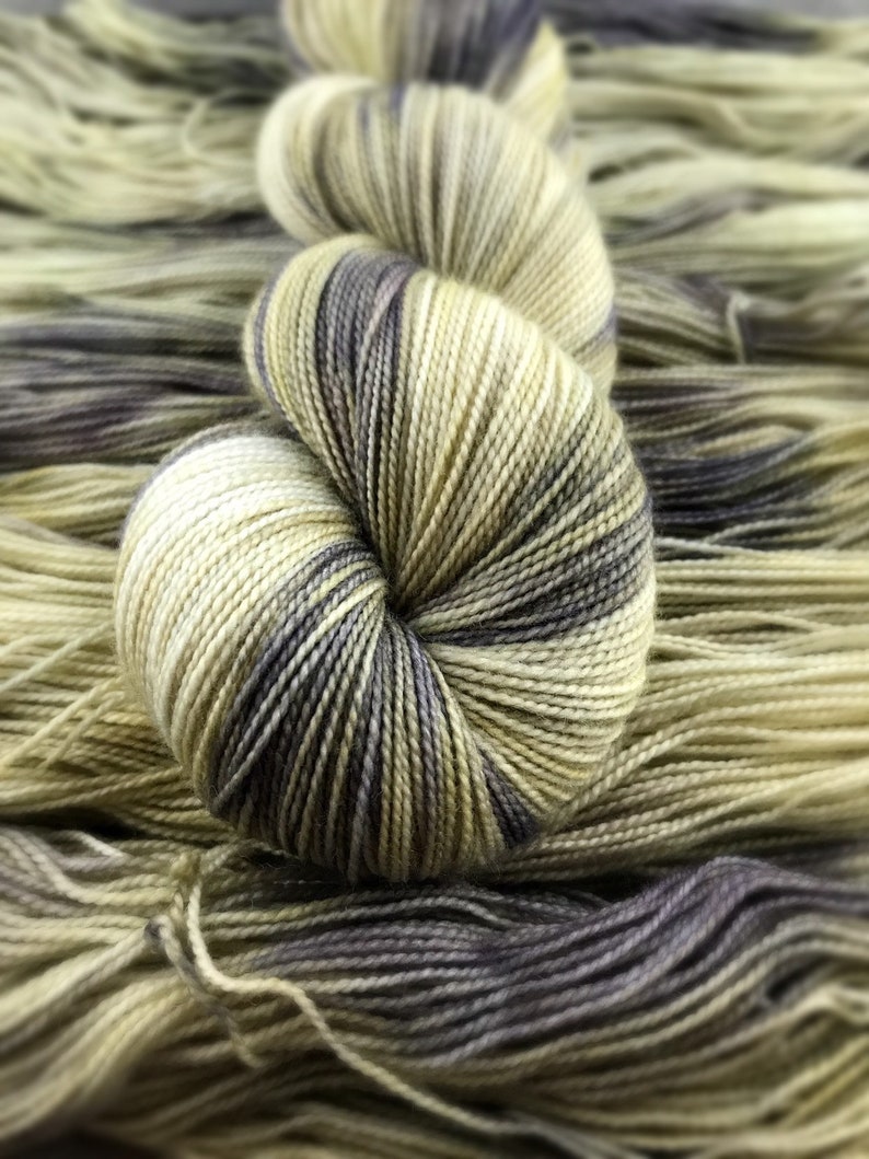 FREE US SHIPPING Hand dyed sock yarn Light green and brown yarn for knitting and crochet Dye Lot 004 #momlife