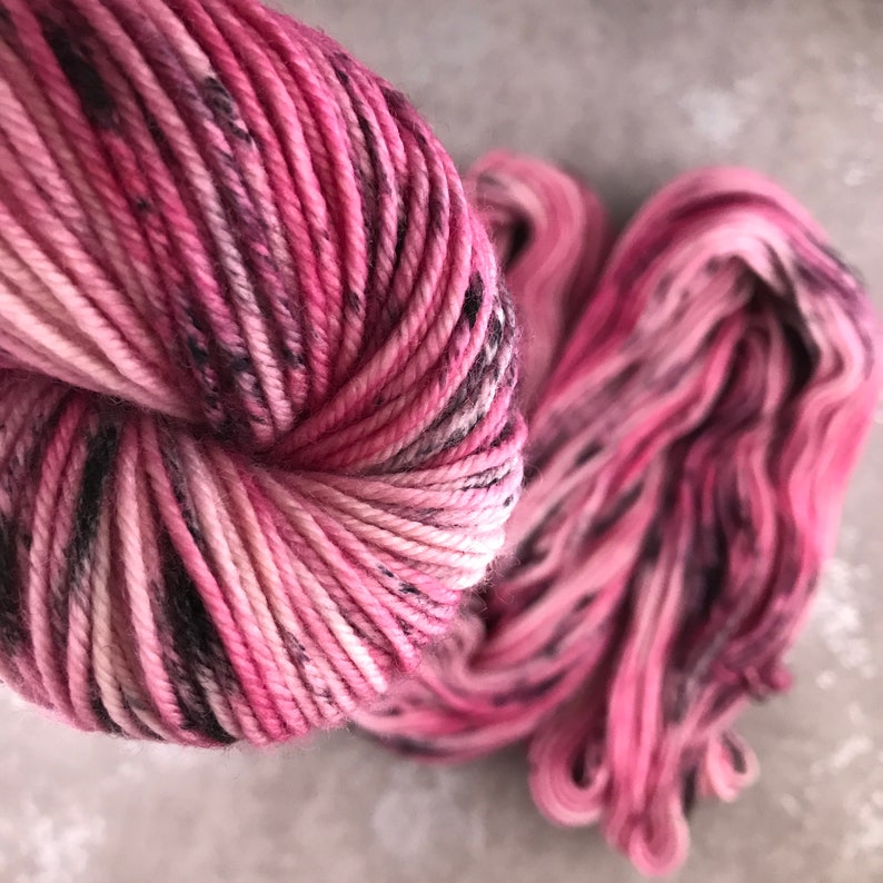 Taurus Hand Dyed Dk Weight Yarn Pink And Black Yarn For Knitting And Crochet Dye Lot 006 Free Us Shipping