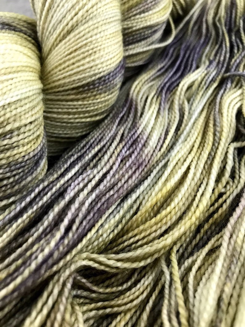 FREE US SHIPPING Hand dyed sock yarn Light green and brown yarn for knitting and crochet Dye Lot 004 #momlife