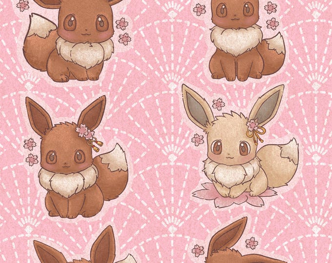 Eevee in Bloom – Sakura Eevee Vinyl Sticker Sheet