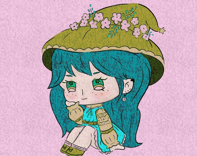 Elowyn Fernwhisper || Holographic Witch Vinyl Sticker – PNW Cottage Witch