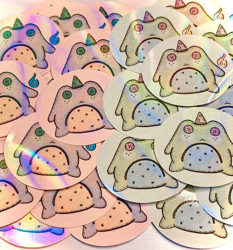 Holographic Wizard Toad Sticker: Kawaii Fantasy Frog - Etsy Canada