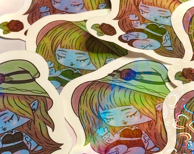 Nyra Blackbloom || Witchy Holographic Vinyl Sticker