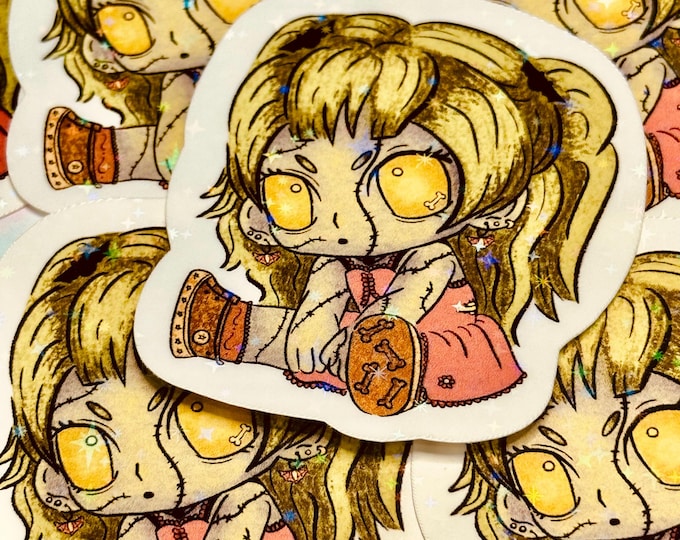 Bitzi Bones || Zombie Girl Holographic Vinyl Sticker