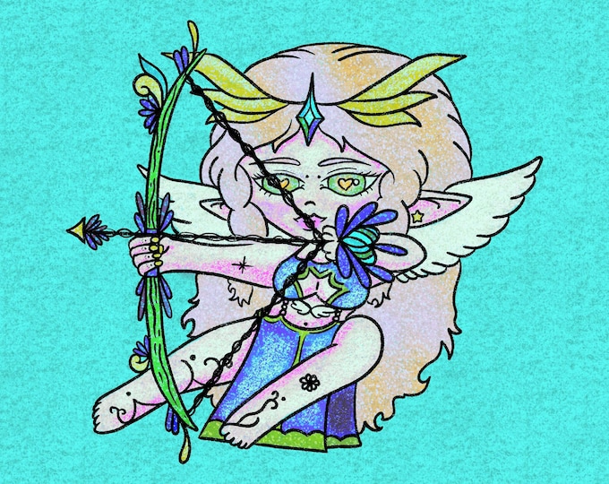Zaphyra Everdawn || Celestial Elf Archer Holographic Vinyl Sticker