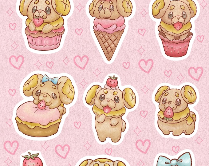 Sweet Dough Delights | Heart Holographic Fidough Sticker Sheet
