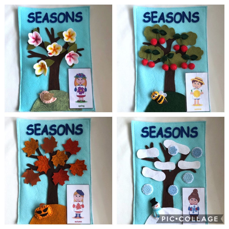 Felt Weather Seasons Felt Activity Four Seasons Montessori Etsy