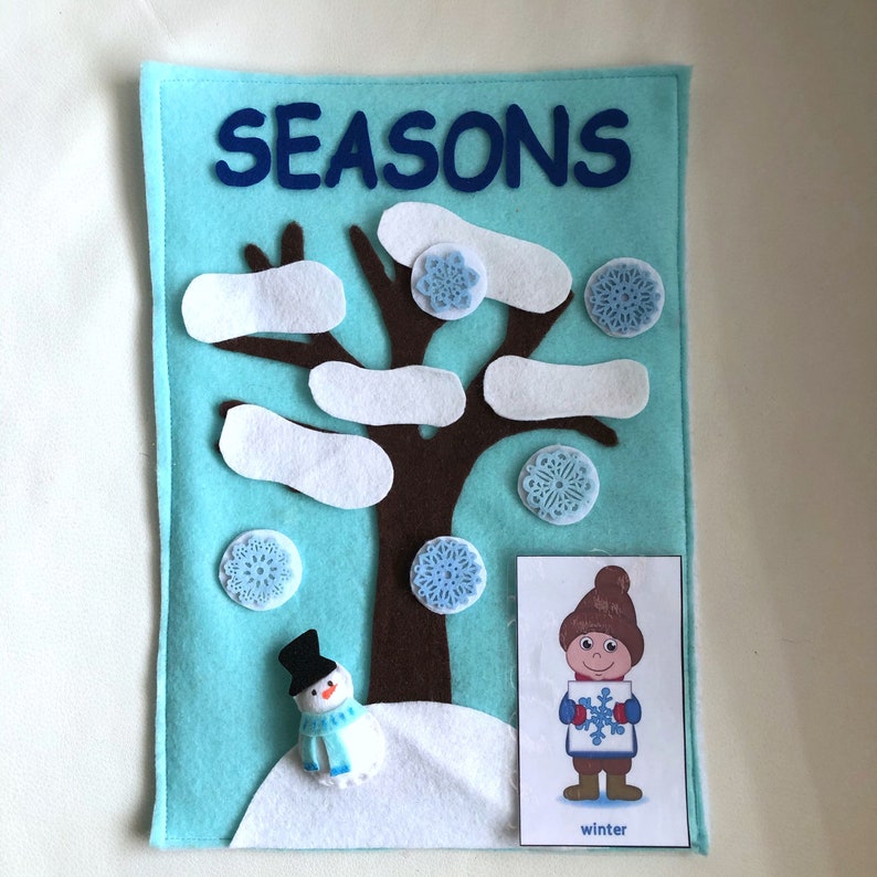 Felt Weather Seasons Felt Activity Four Seasons Montessori Etsy