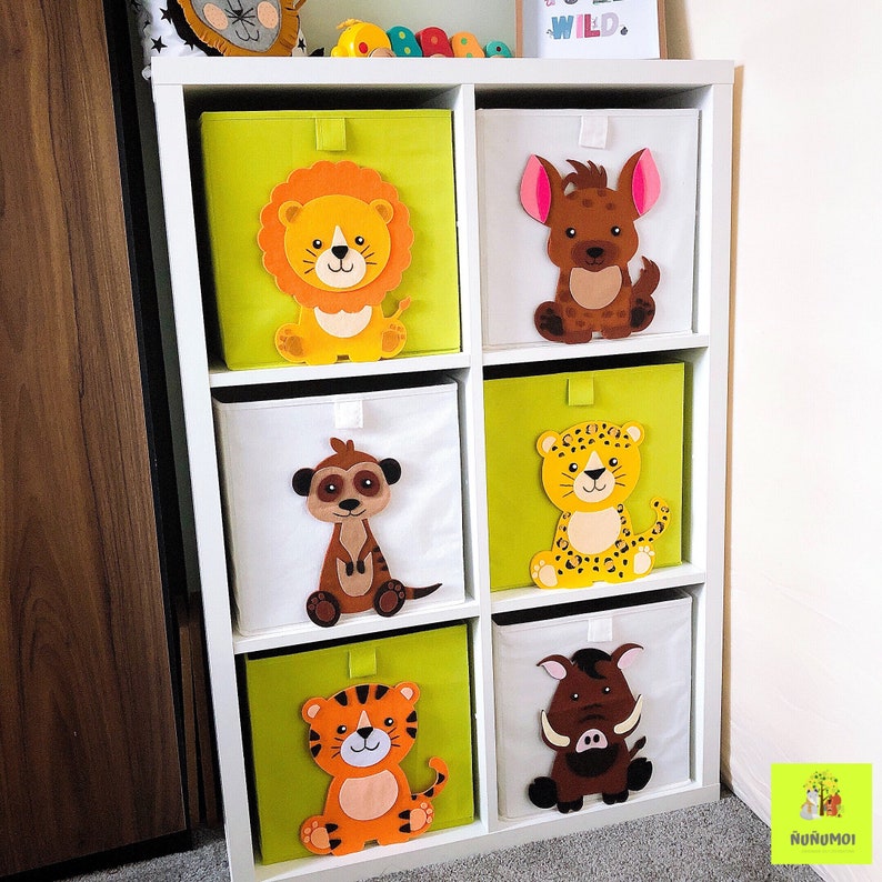 Safari Felt Animals for Canvas Storage Toy Box Ikea Box Jungle Animals Decor image 4