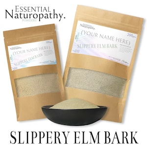 SLIPPERY ELM BARK Powder 100% Certified Organic (Ulmus rubra) Premium Food Grade