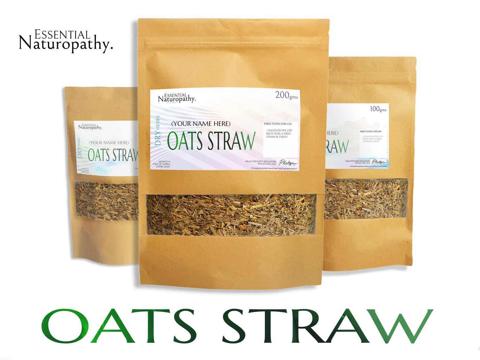 OAT STRAW Dried Herb Certified Organic Australian Grown Tea avena
