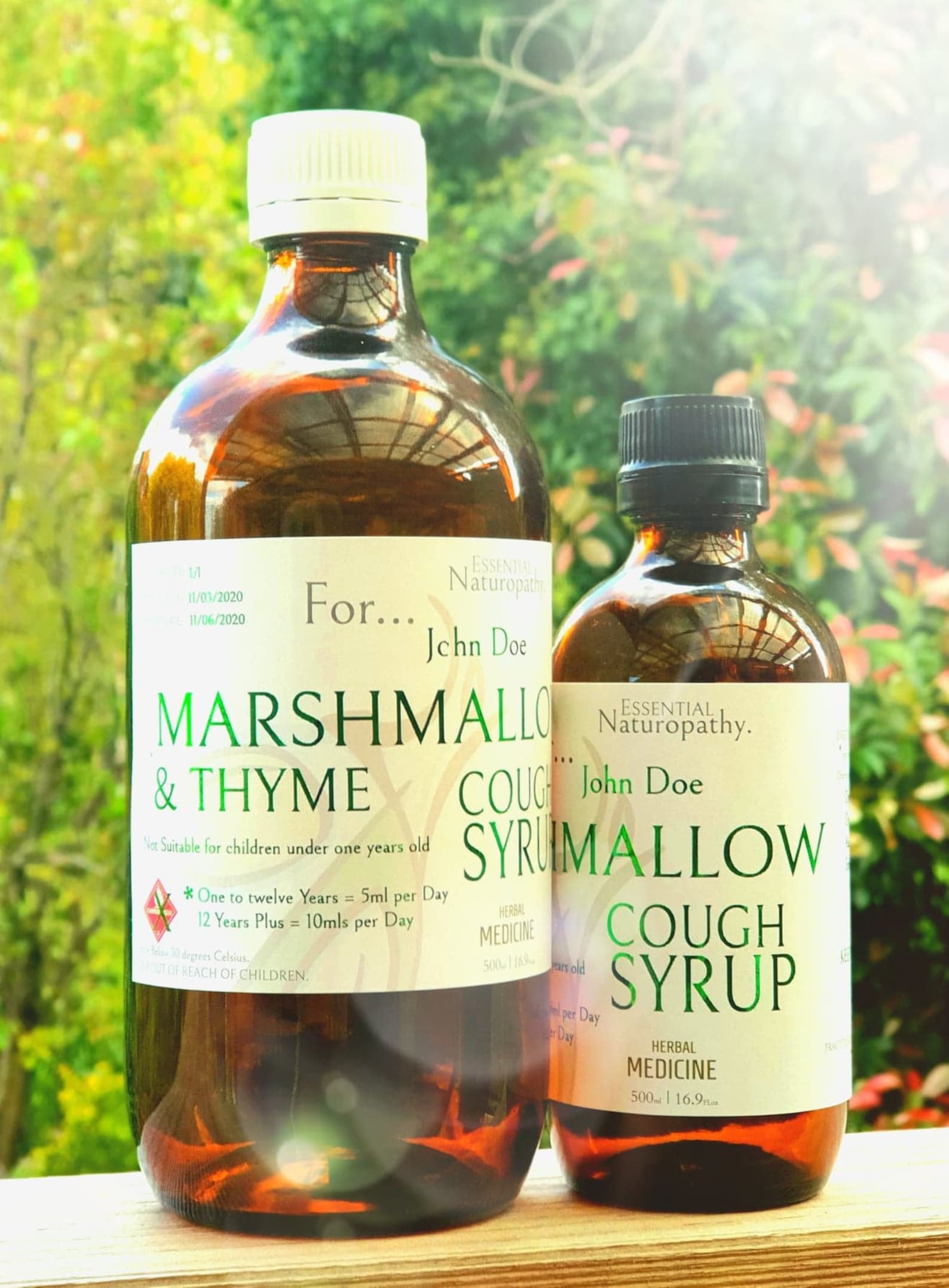 ORGANIC COUGH SYRUP Natural Herbal Liquid Marshmallow Root, Thyme