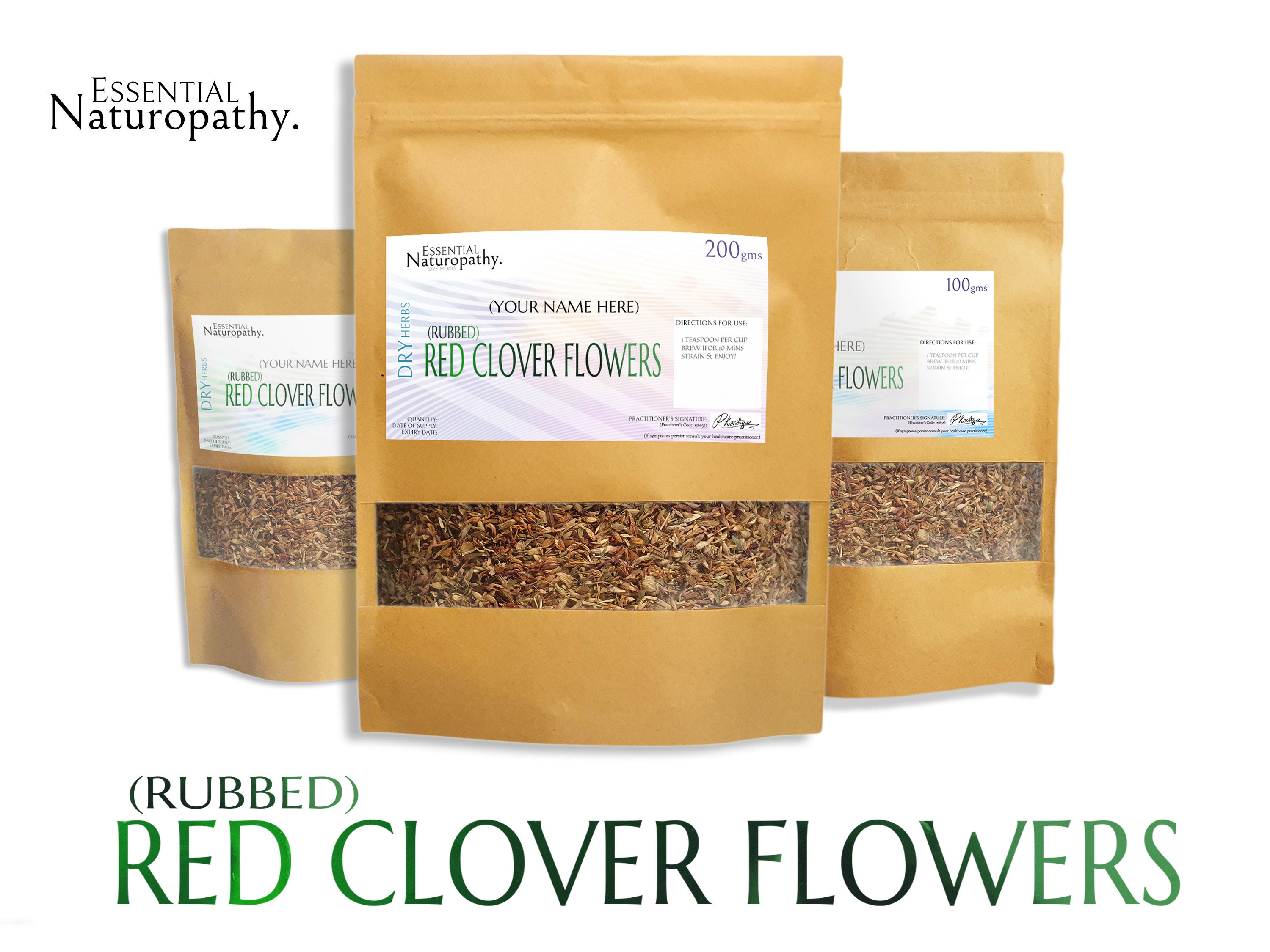 RED CLOVER Rubbed Dried Herb Certified Organic Tea (Trifolium pratense) PREMIUM