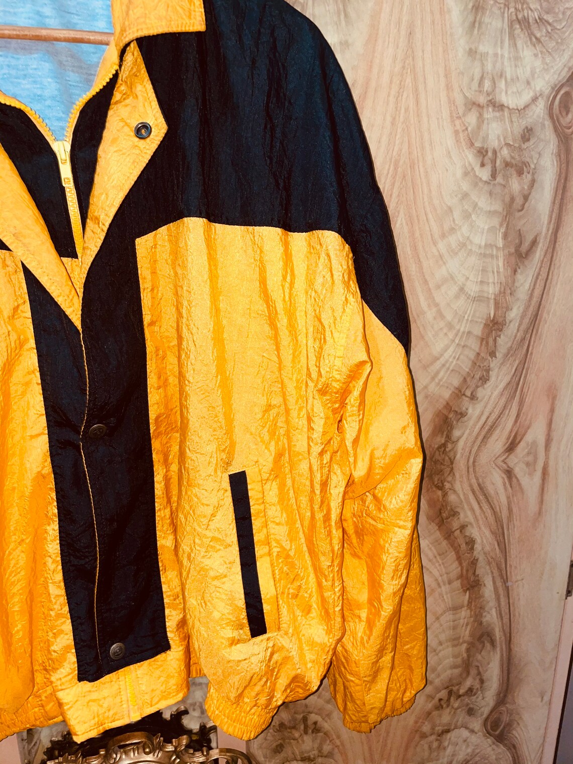 Late 80s yellow & black sports jacket sz L unisex Etsy
