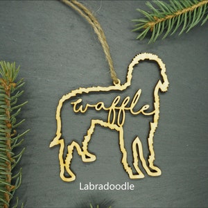 Custom Dog Ornament, airdale, golden retriever, shepherd, rottweiler, labradoodle, husky, poodle, dog ornament, personalized dog ornament Labradoodle
