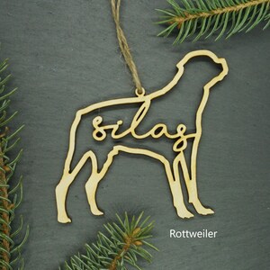 Custom Dog Ornament, airdale, golden retriever, shepherd, rottweiler, labradoodle, husky, poodle, dog ornament, personalized dog ornament Rottweiler