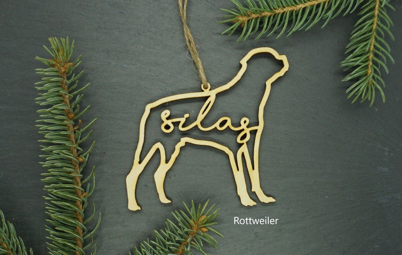 Custom Dog Ornament, airdale, golden retriever, shepherd, rottweiler, labradoodle, husky, poodle, dog ornament, personalized dog ornament Rottweiler