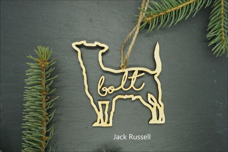 Custom Dog Ornament, airdale, golden retriever, shepherd, rottweiler, labradoodle, husky, poodle, dog ornament, personalized dog ornament Jack Russell