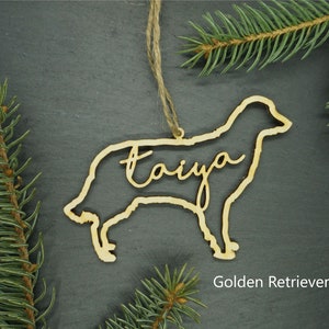 Custom Dog Ornament, airdale, golden retriever, shepherd, rottweiler, labradoodle, husky, poodle, dog ornament, personalized dog ornament Golden Retriever