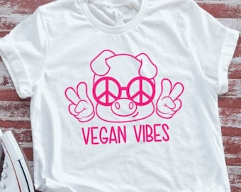Vegan Vibes  Soft White Short Sleeve T-shirt with FREE SHIPPING