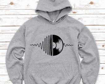 Vinyl Collector Music Hoodie Sweatshirt Record Adapter 