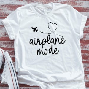Airplane Mode Unisex White Short Sleeve T-shirt with FREE SHIPPING