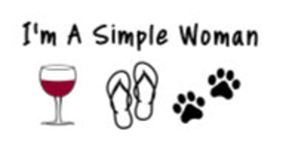 I'm Simple Woman T-Shirt Wine Flip-Flop Dog Puppy Tee I'm Simple Woman T-Shirt Wine Flip-Flop Dog Puppy Tee