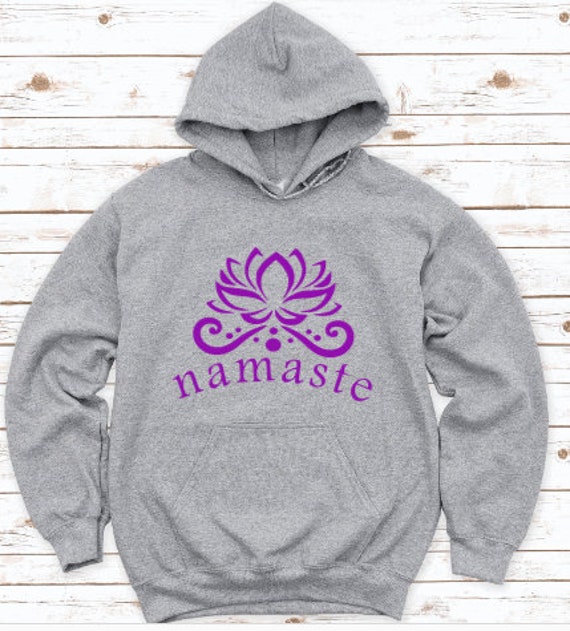 Namaste Gray Unisex Hoodie Sweatshirt With FREE SHIPPING