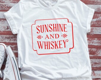 Sunshine and Whiskey Unisex White Short Sleeve T-shirt