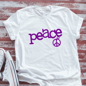 Peace Flower, White Short Sleeve T-shirt with FREE SHIPPING