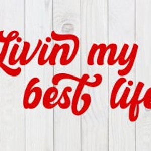 Livin My Best Life, funny SVG File, pdf, png, dxf, digital download, cricut cut file